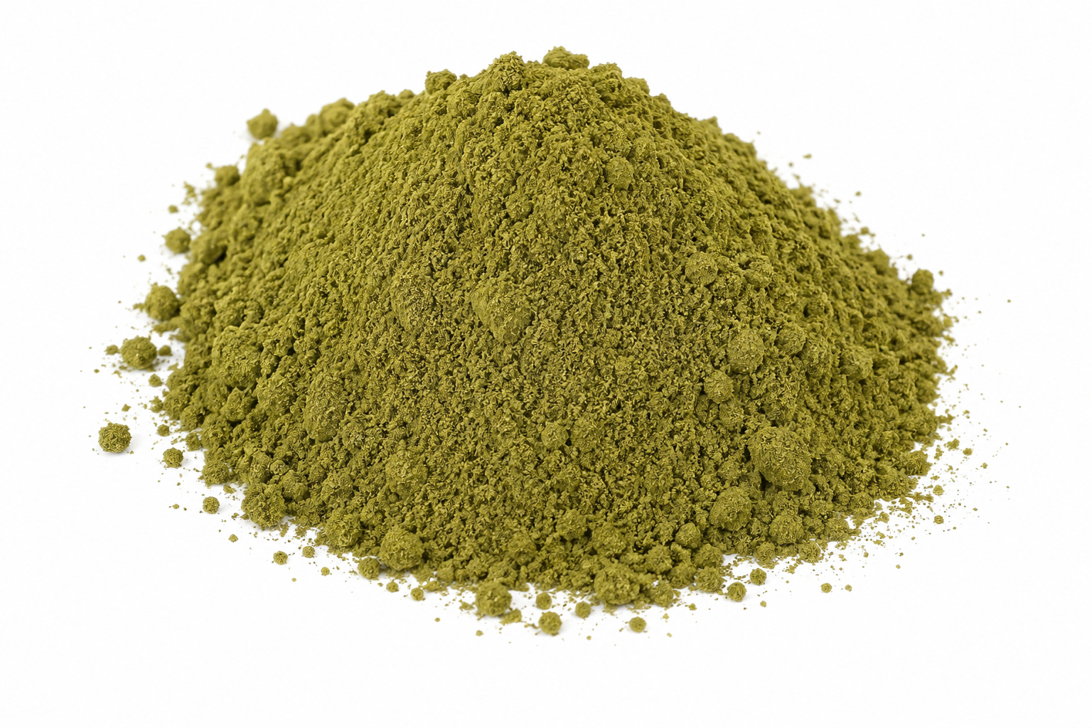 San Pedro Cactus Powder (Echinopsis pachanoi) finely ground botanical powder on a white background