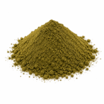 Chacruna (Psychotria viridis) powder displayed on a white background